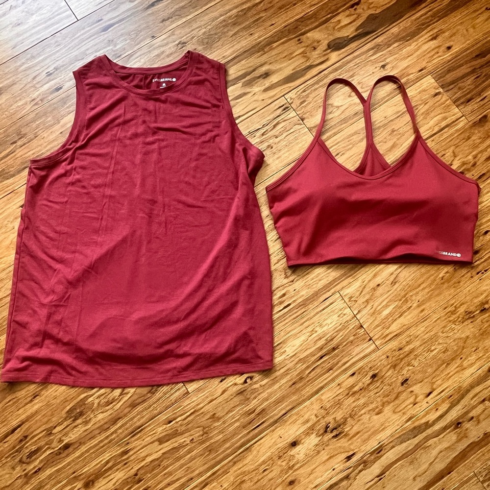 Red Tank Top and Sports Bra Set
Never worn.